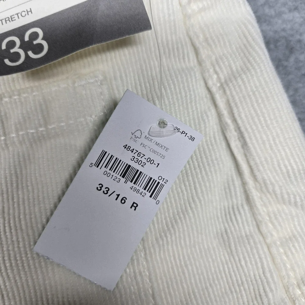 GAP Pants Womens 16R 33 White 70s‎ Flare High Rise Corduroy Stretch Pockets